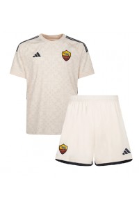 Fotbalové Dres AS Roma Dětské Venkovní Oblečení 2023-24 Krátký Rukáv (+ trenýrky)